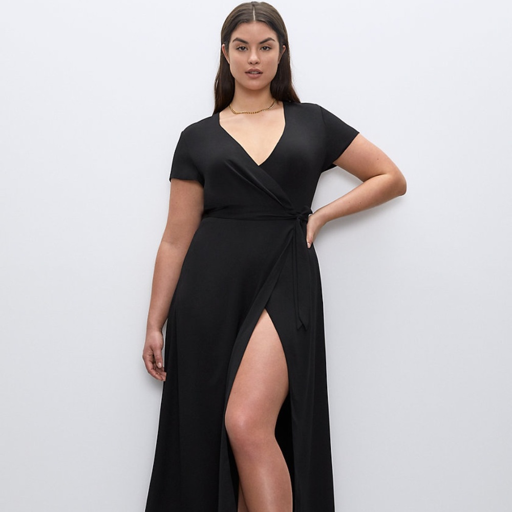 BABATON SLIP WRAP DRESS